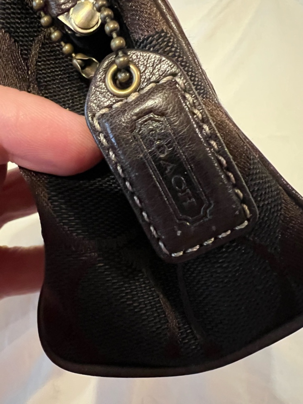 Coach Legacy Stripe Signature Framed Beauty Pouch - Picture 2 of 14